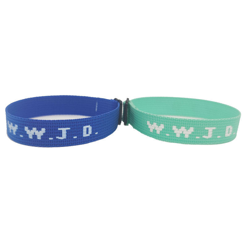 Jacquard Printed Wrist Strap Bracelet Ribbon Unisex WWJD Bracelet Adjustable Bracelet