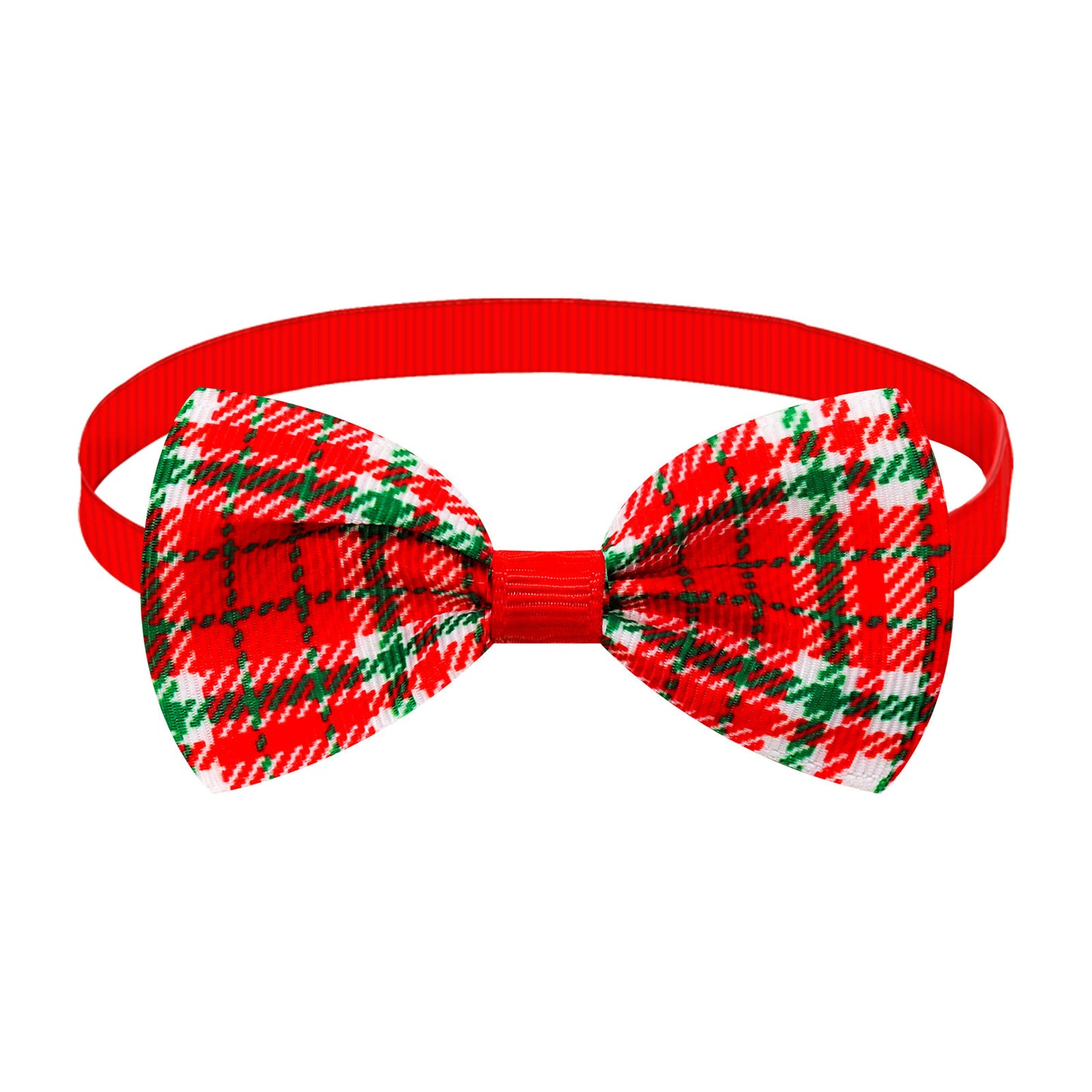 Christmas Plaid Striped Bow Tie Dog Cat One-word Bow Tie Multiple Colors