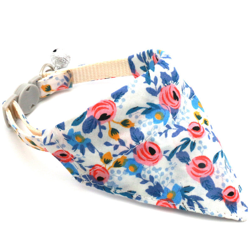 Pet Triangular Scarf Collar Small Floral