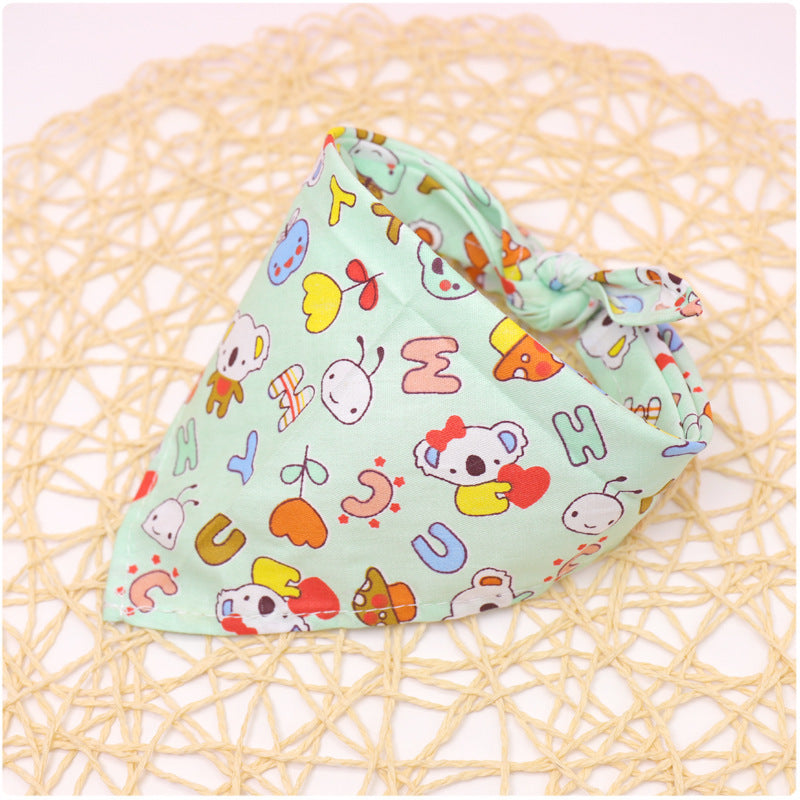 Simple saliva towel cartoon lace cotton triangle scarf