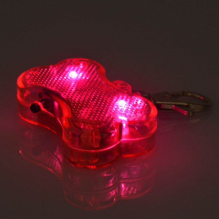 New  LED Dog Bone Shape ID Tag Pet Safety Collar Pendant