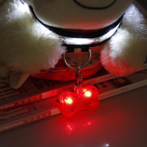 New  LED Dog Bone Shape ID Tag Pet Safety Collar Pendant