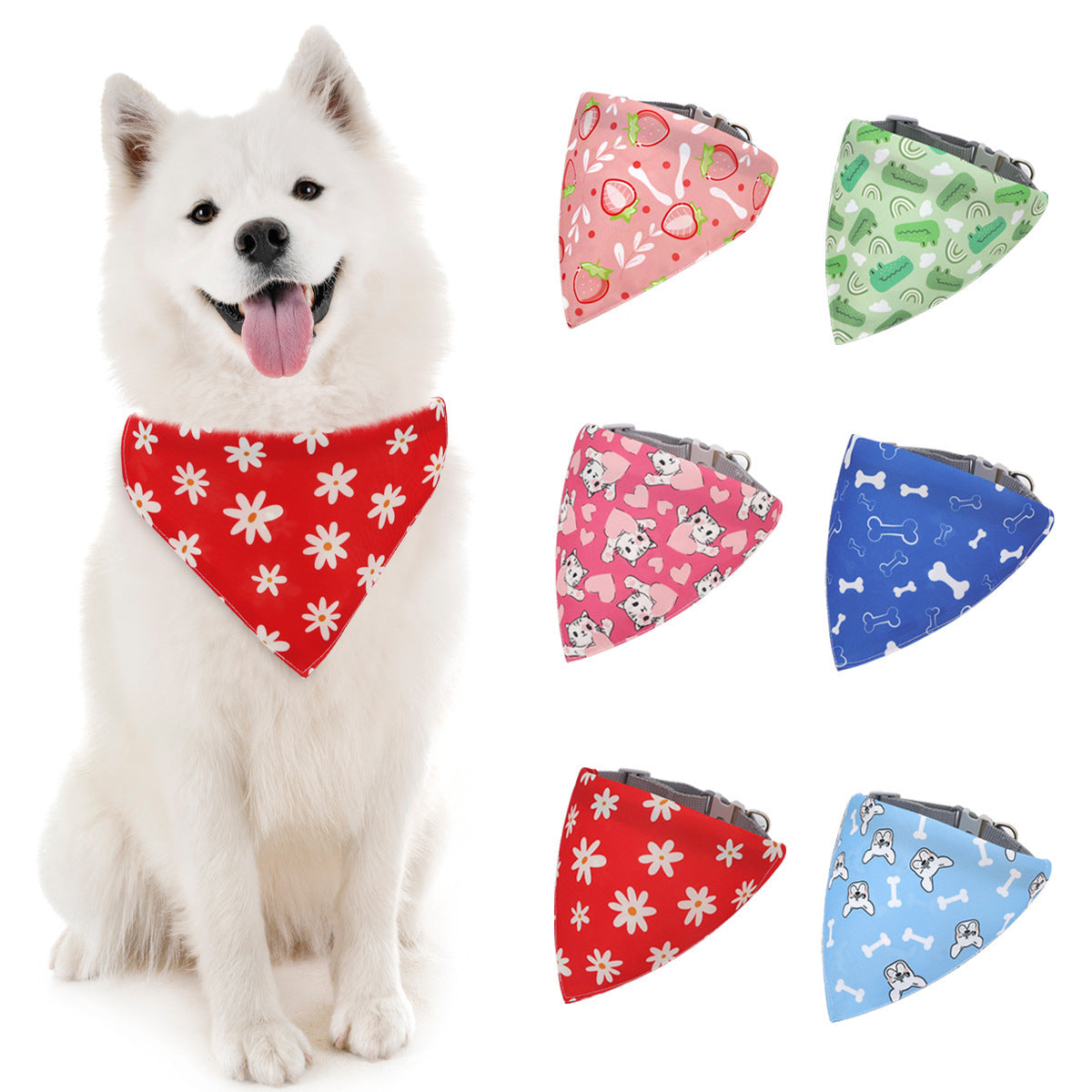 Pet's Saliva Towel Cartoon Cat Dog Triangular Binder