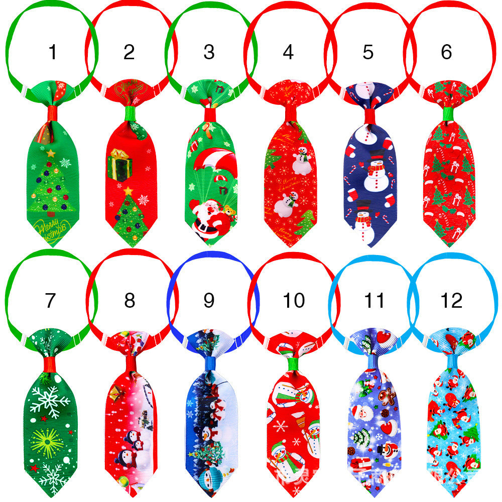 Pet Christmas Cute Printed Small Necktie