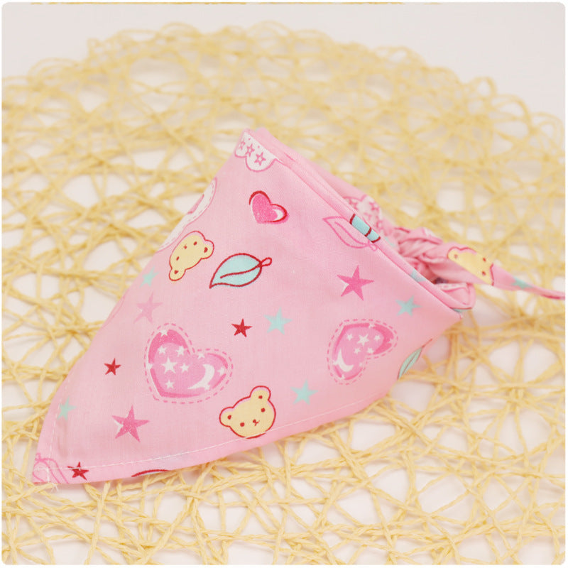 Simple saliva towel cartoon lace cotton triangle scarf