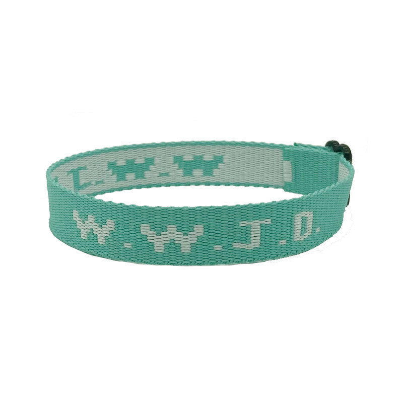 Jacquard Printed Wrist Strap Bracelet Ribbon Unisex WWJD Bracelet Adjustable Bracelet