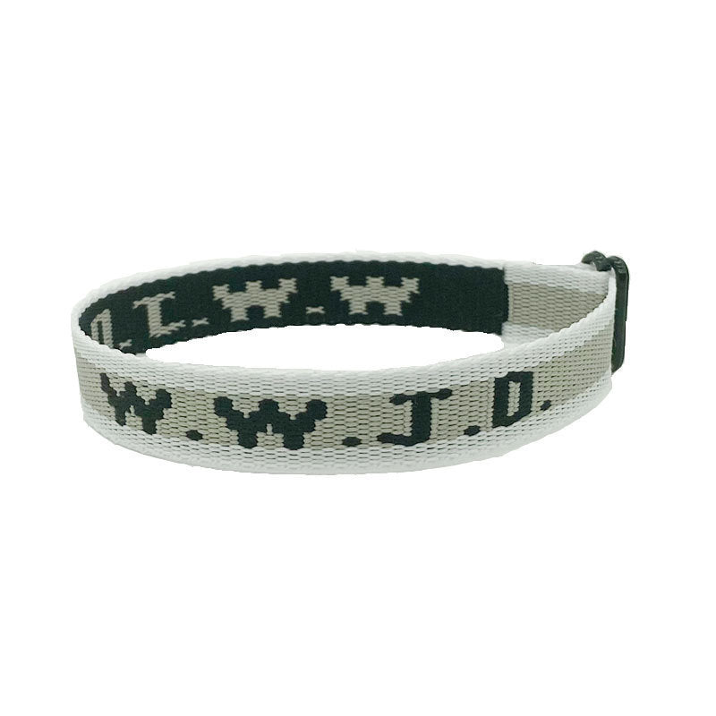 Jacquard Printed Wrist Strap Bracelet Ribbon Unisex WWJD Bracelet Adjustable Bracelet