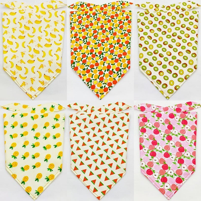 Fruit Green Leaf Pet Scarf Drool Towel