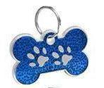 Zinc Alloy Metal Pet Tag Zinc Alloy Identity Brand Glitter Footprint Engraving Dog Tag