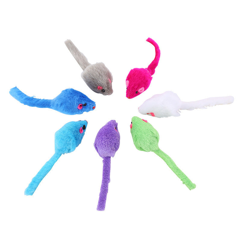 Pet cat toy colorful plush mouse