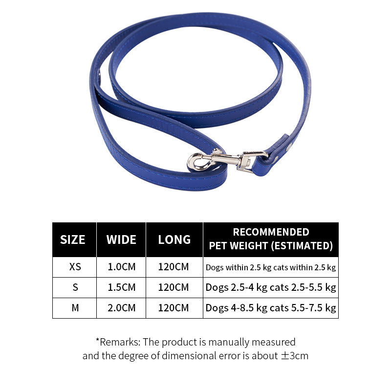 Pet Cat Pulling Rope Dog PU Leather Dog Chain Traction Belt Outing Cat Pulling Rope Dog Leash