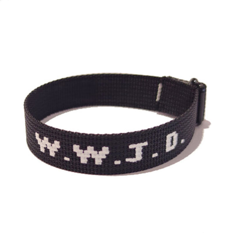 Jacquard Printed Wrist Strap Bracelet Ribbon Unisex WWJD Bracelet Adjustable Bracelet