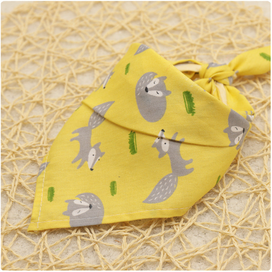 Simple saliva towel cartoon lace cotton triangle scarf