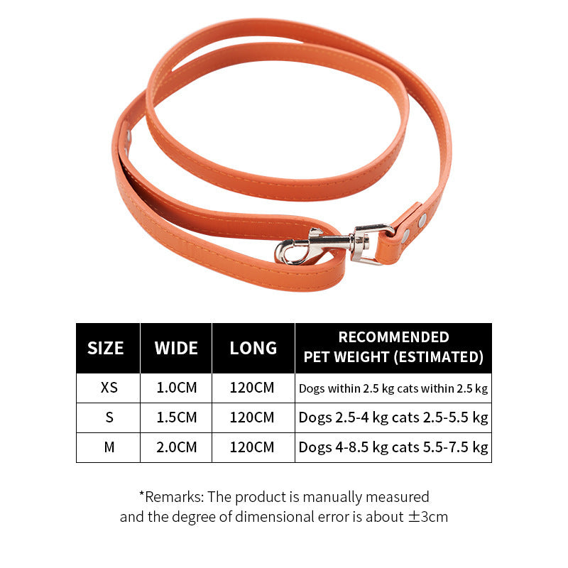 Pet Cat Pulling Rope Dog PU Leather Dog Chain Traction Belt Outing Cat Pulling Rope Dog Leash