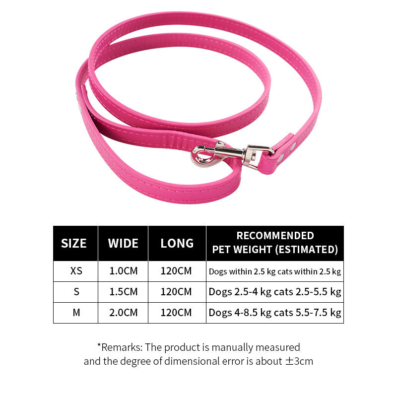 Pet Cat Pulling Rope Dog PU Leather Dog Chain Traction Belt Outing Cat Pulling Rope Dog Leash