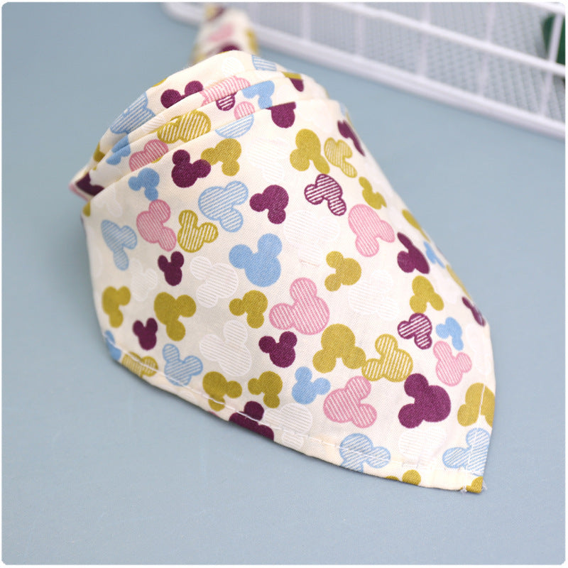 Simple saliva towel cartoon lace cotton triangle scarf