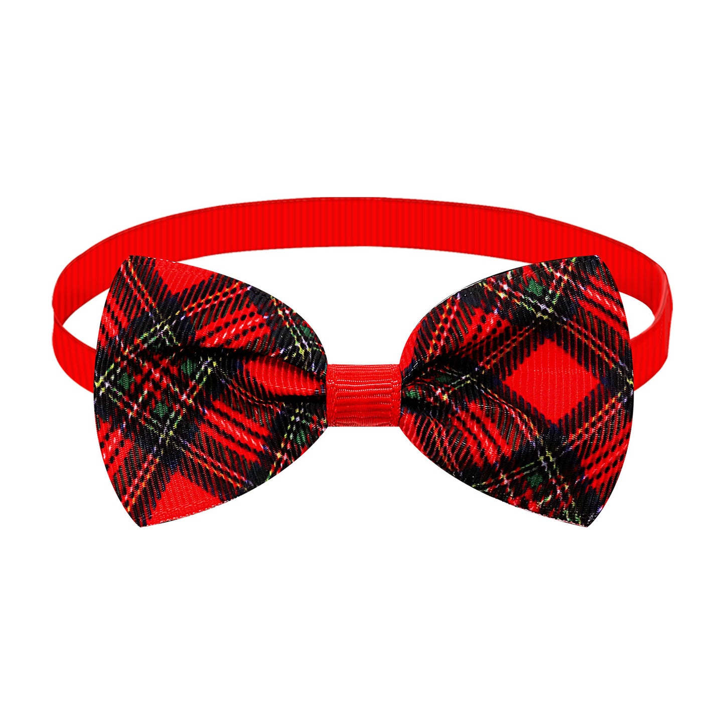 Christmas Plaid Striped Bow Tie Dog Cat One-word Bow Tie Multiple Colors