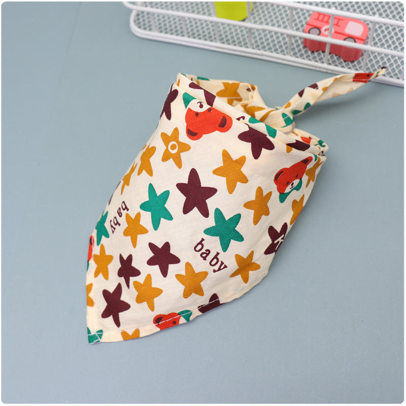 Simple saliva towel cartoon lace cotton triangle scarf