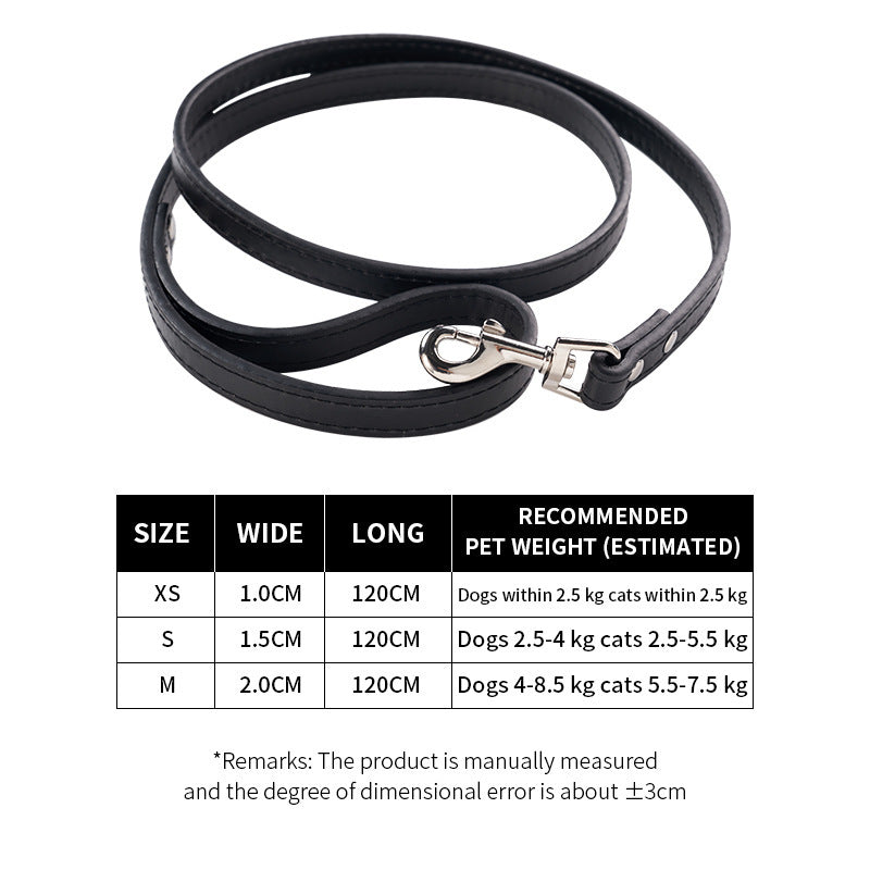 Pet Cat Pulling Rope Dog PU Leather Dog Chain Traction Belt Outing Cat Pulling Rope Dog Leash