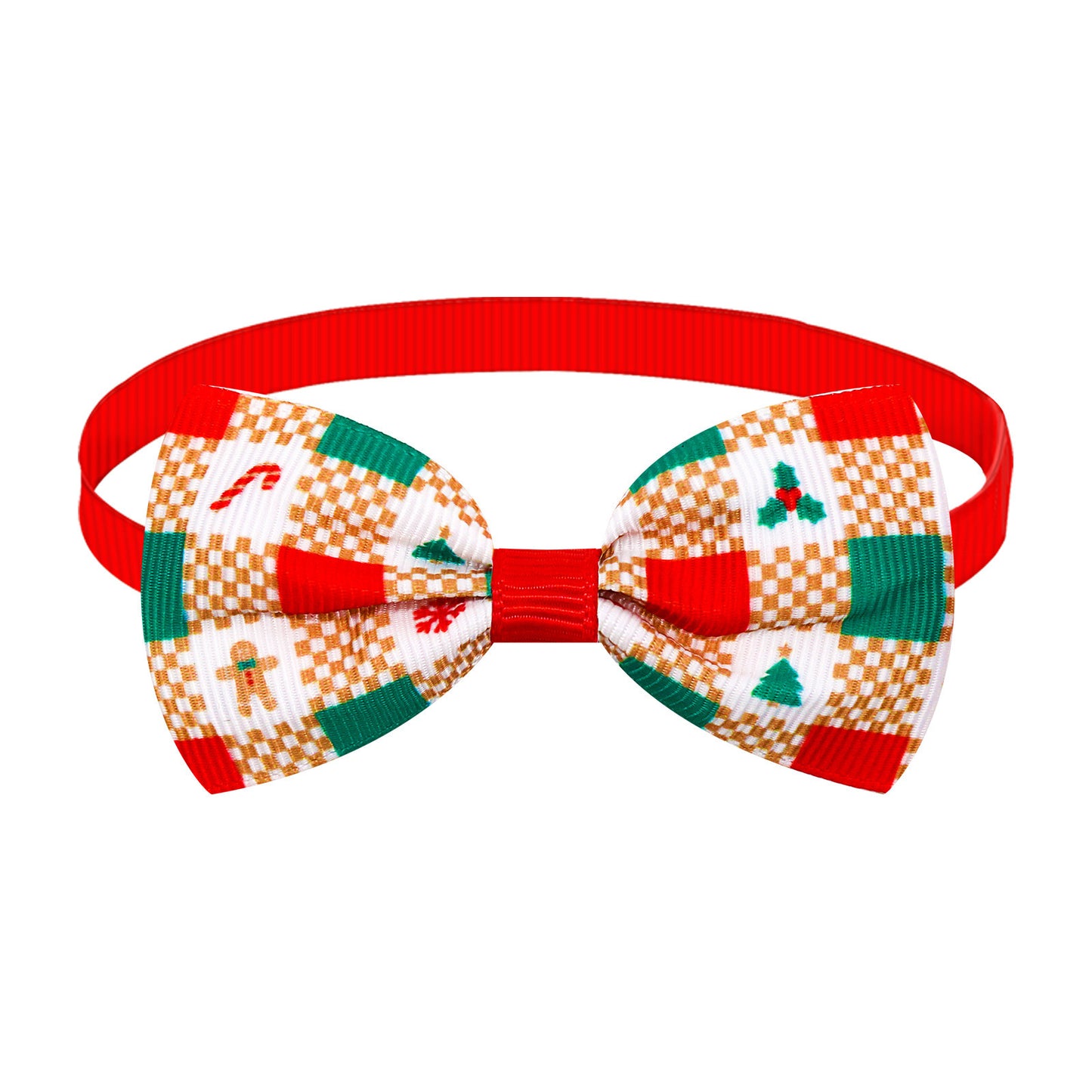 Christmas Plaid Striped Bow Tie Dog Cat One-word Bow Tie Multiple Colors