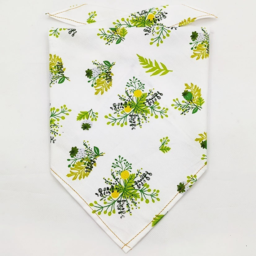 Fruit Green Leaf Pet Scarf Drool Towel