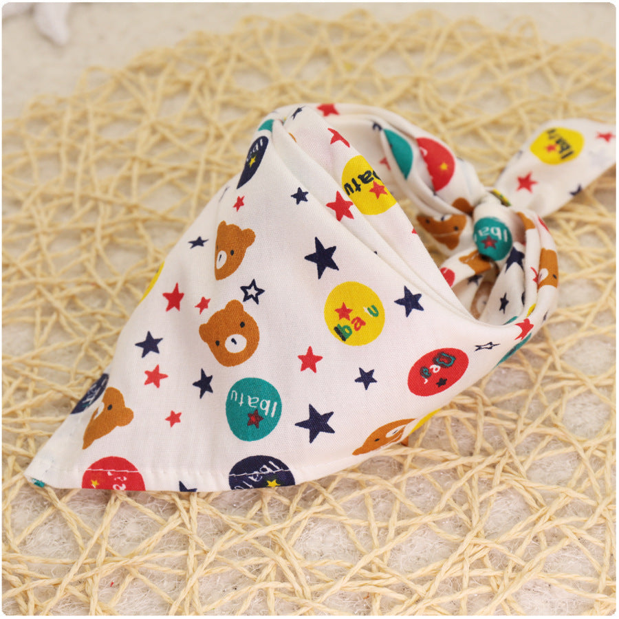 Simple saliva towel cartoon lace cotton triangle scarf