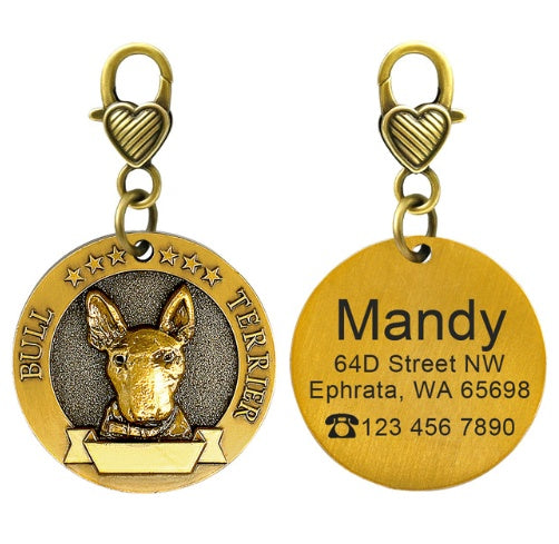 New dog identity card custom lettering tag Jin Mao Teddy dog bronze dog anti-lost pet brand