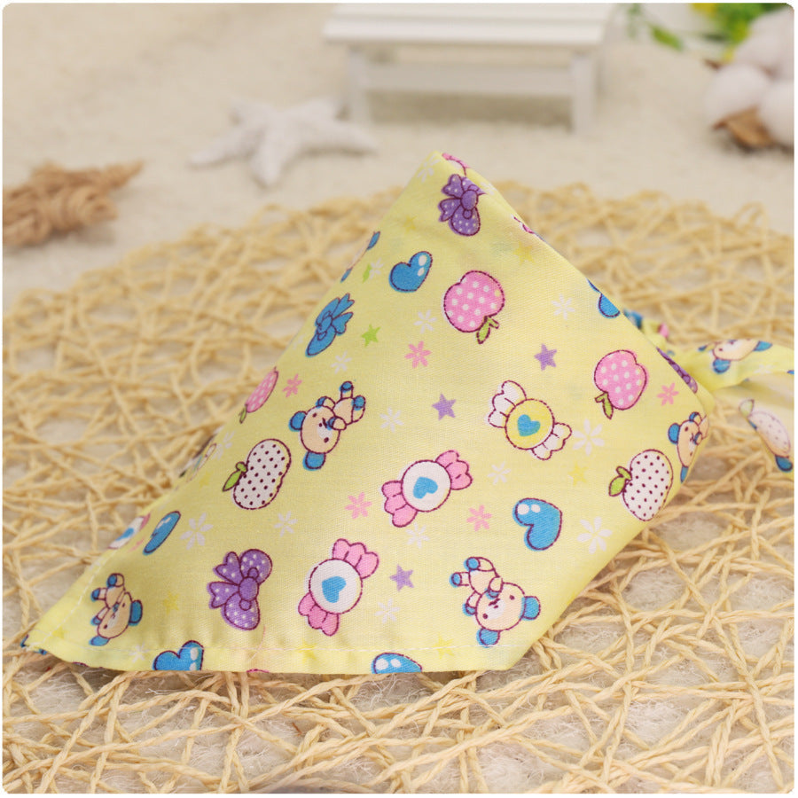 Simple saliva towel cartoon lace cotton triangle scarf