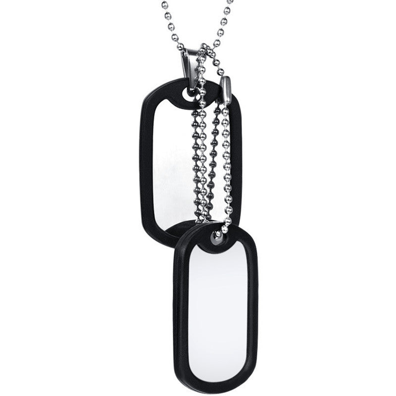 Military Brand Jewelry Men's Necklace Titanium Steel Pendant Stainless Steel Pendant