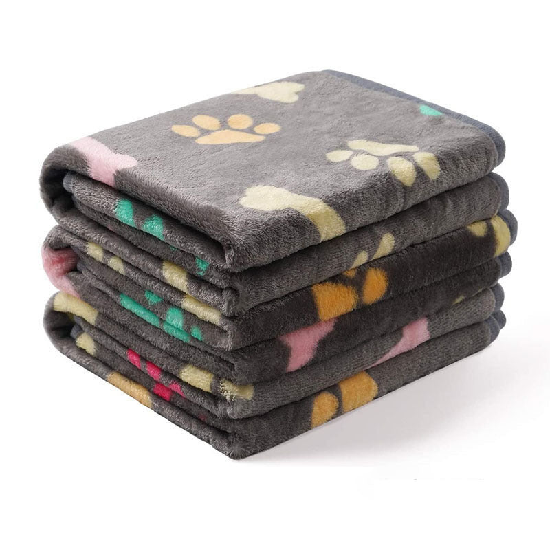 Pet Blanket Dog Cat Pad Warm Blanket Confetti Bone Dog's Paw Blanket