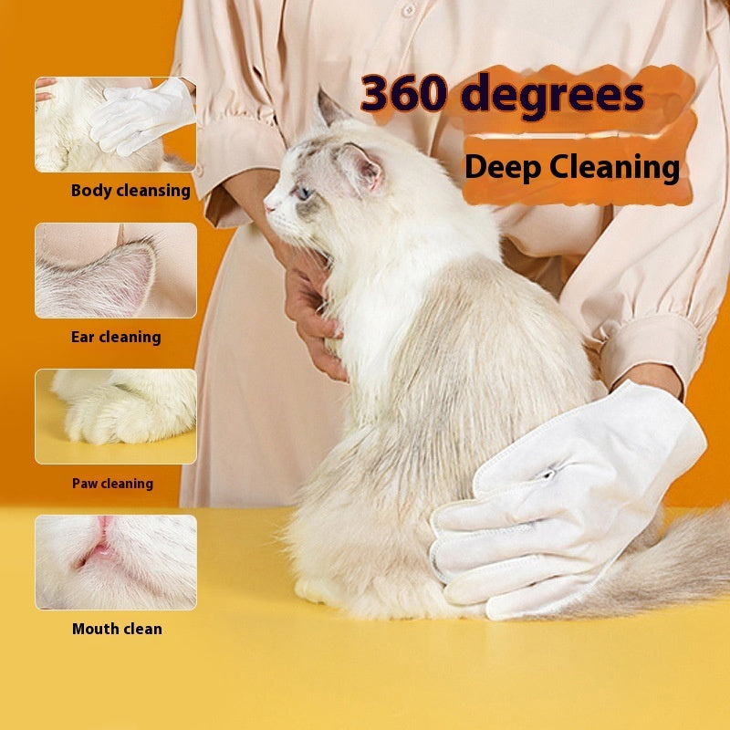 Pet Cleaning And Disinfection Wipes Dogs And Cats Special Bath Disposable Gloves