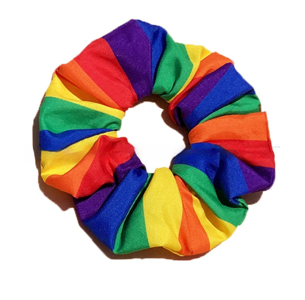 Polyester Rainbow Bar Square Towel Outdoor Hiphop Wind Large Intestine Polyester Cotton Hair Ring Cotton