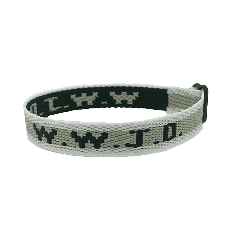 Jacquard Printed Wrist Strap Bracelet Ribbon Unisex WWJD Bracelet Adjustable Bracelet