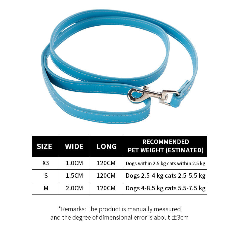 Pet Cat Pulling Rope Dog PU Leather Dog Chain Traction Belt Outing Cat Pulling Rope Dog Leash