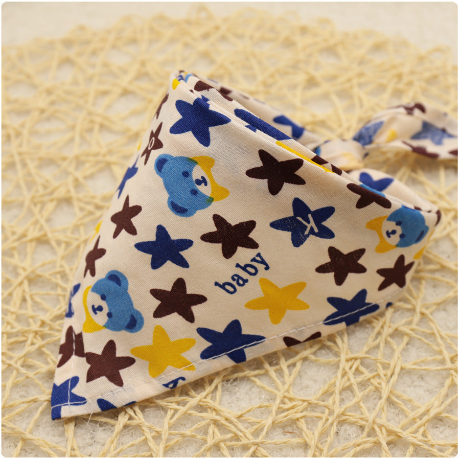 Simple saliva towel cartoon lace cotton triangle scarf