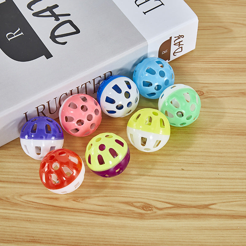 Pet Cat Toy Hollow Out Plastic Bell Interactive Sounding Supplies