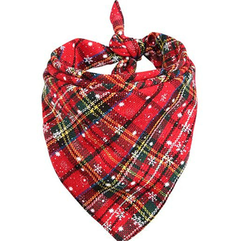 Double-layer Cotton Plaid Pet Scarf For Cats And Dogs