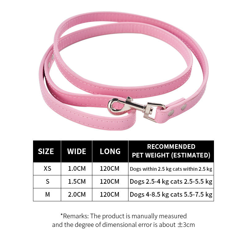 Pet Cat Pulling Rope Dog PU Leather Dog Chain Traction Belt Outing Cat Pulling Rope Dog Leash