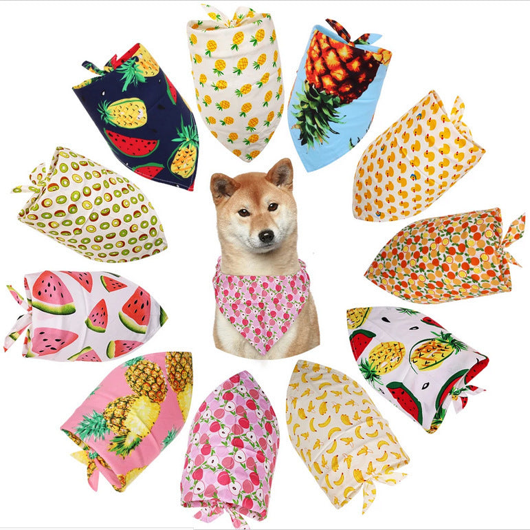 Fruit Green Leaf Pet Scarf Drool Towel