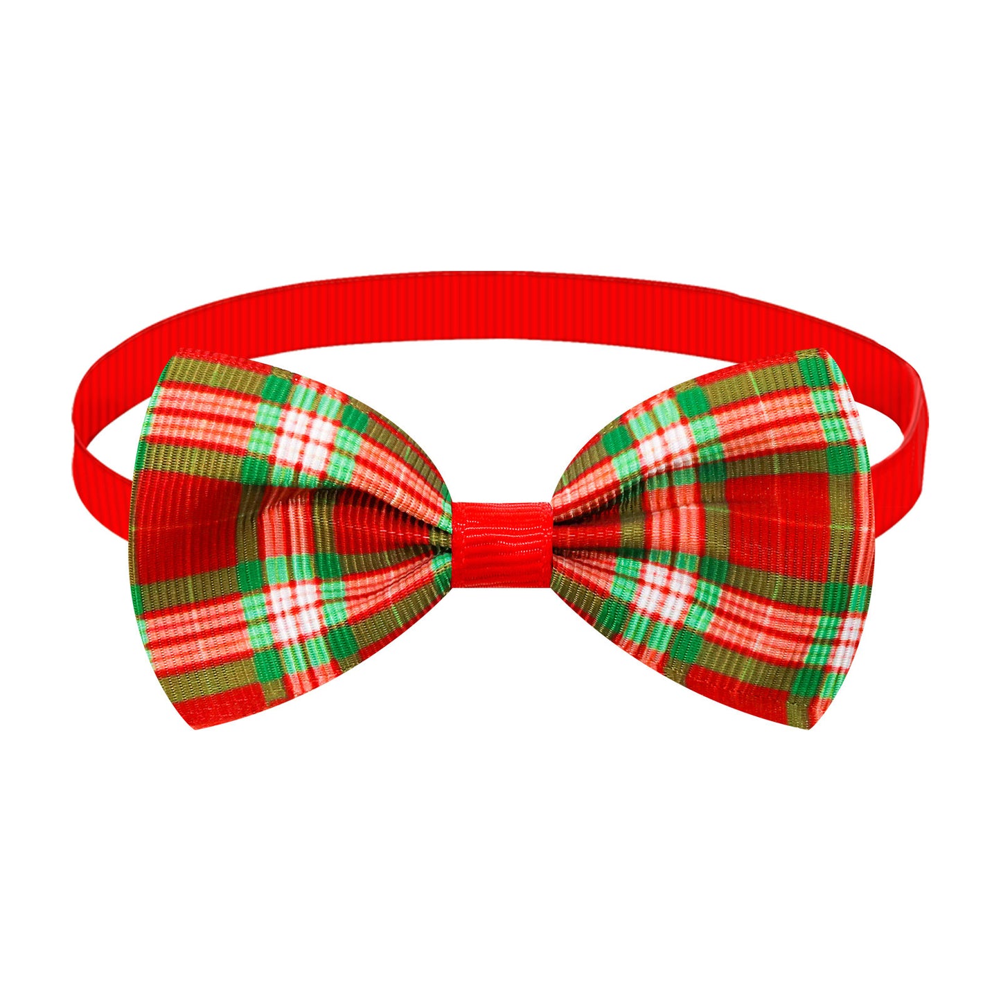 Christmas Plaid Striped Bow Tie Dog Cat One-word Bow Tie Multiple Colors