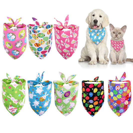 Easter Pet Triangle Scarf Dog Holiday Lip Towel