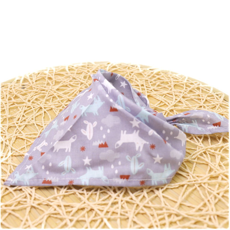 Simple saliva towel cartoon lace cotton triangle scarf