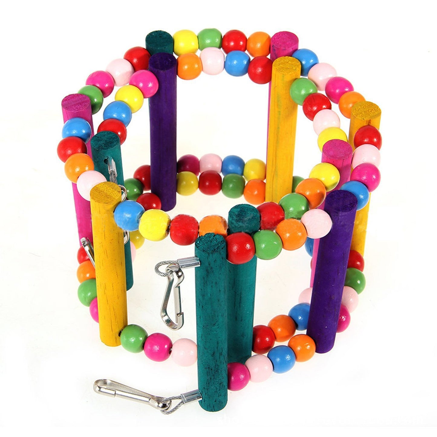 Parrot Colorful Wooden Bead Ladder Rotating Toy