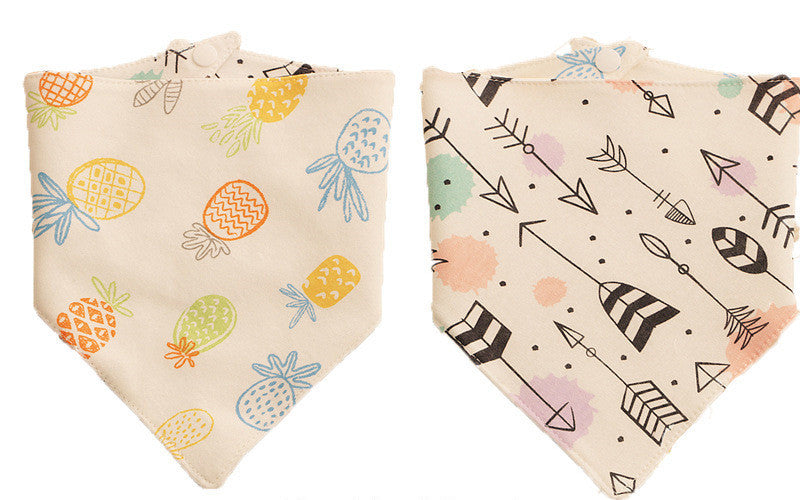 Baby Double-sided Triangle Scarf Children's Triangle Bib Cotton Printed Triangle Saliva Towel