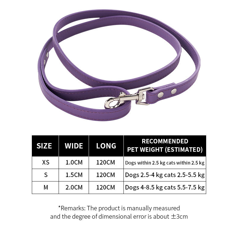 Pet Cat Pulling Rope Dog PU Leather Dog Chain Traction Belt Outing Cat Pulling Rope Dog Leash