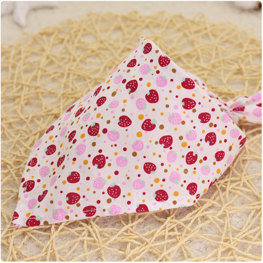 Simple saliva towel cartoon lace cotton triangle scarf