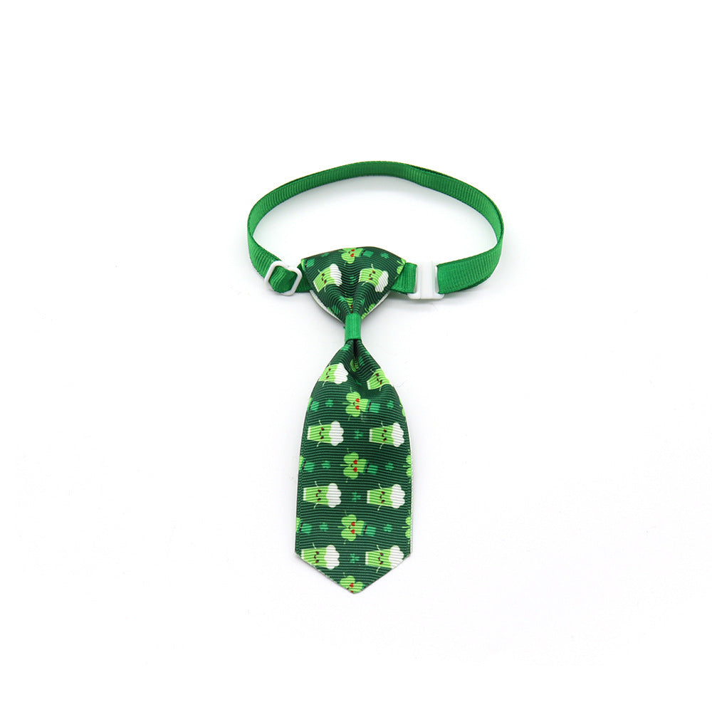 St. Patrick's Day Four-leaf Clover Bow Pet Tie