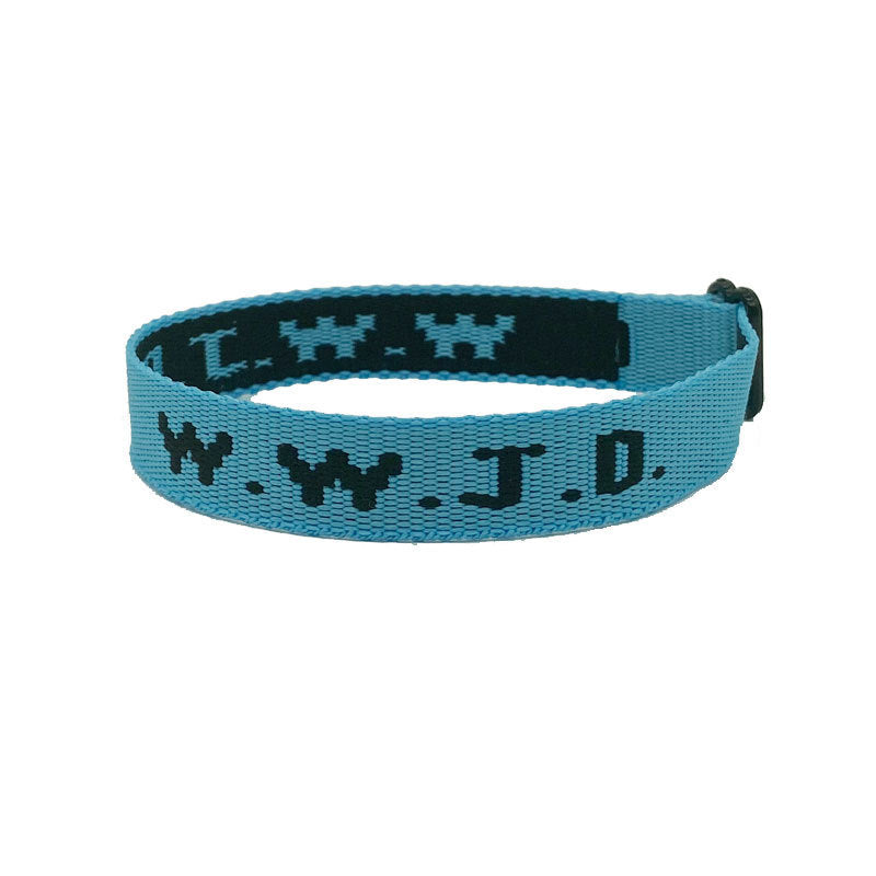 Jacquard Printed Wrist Strap Bracelet Ribbon Unisex WWJD Bracelet Adjustable Bracelet