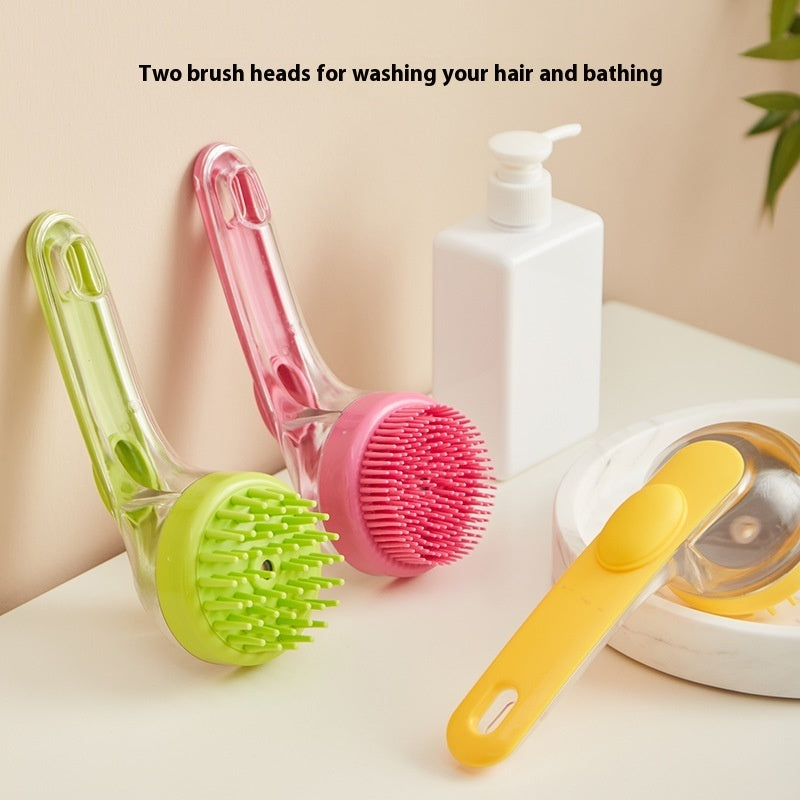 Pet Liquid Cleaning Massage Long Handle Shampoo Comb