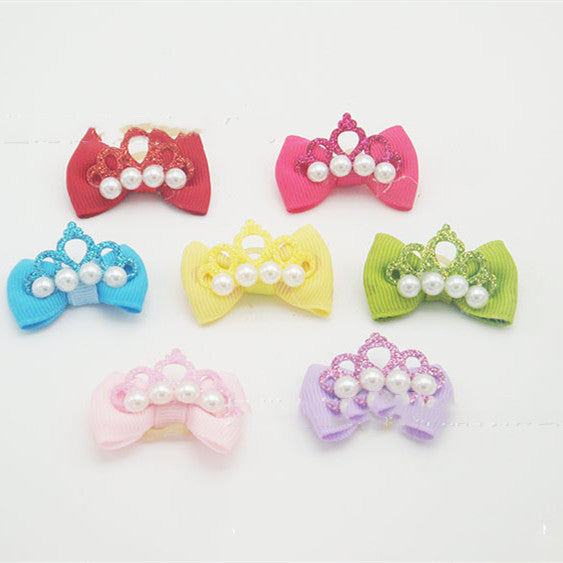 Pet Supplies Head Flower Head Elastic Bow Hair Accessories